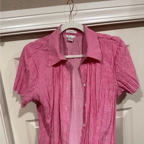 Christopher & Banks Pink Gingham Blouse - Picture 1 of 5